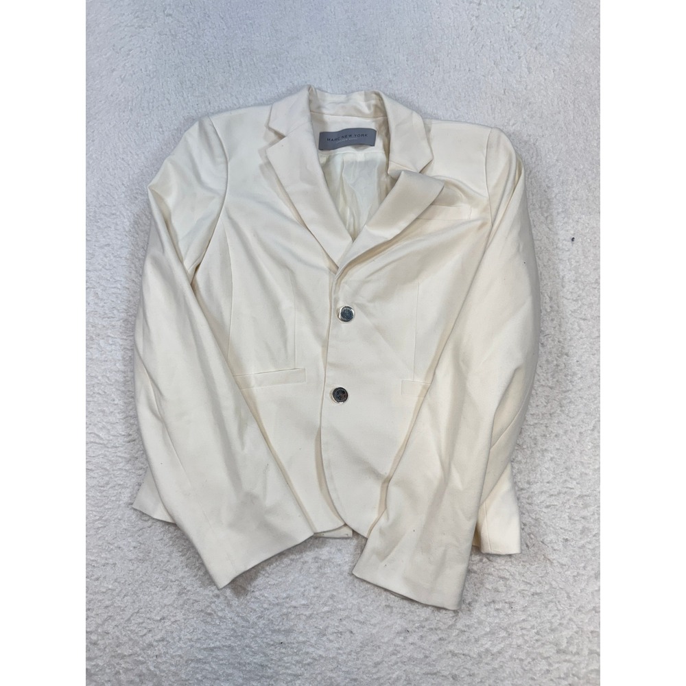 Marc New York Andrew Marc Womens Cream Two Button Tailored Blazer Jacket